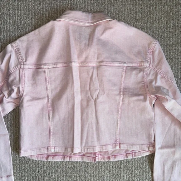Pink cropped Jean jacket - Picture 6 of 11